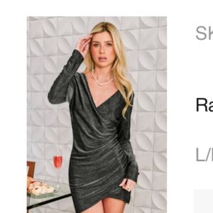 Elegant Gray Wrap Dress